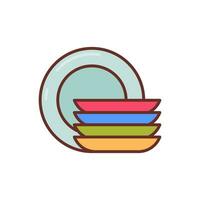 Plates icon in vector. Illustration vector