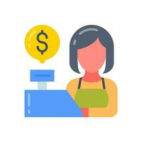 Cashier icon in vector. Illustration vector