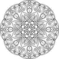 mandala modelo para colorante libro. mandala digital Arte plantilla valores ilustración vector