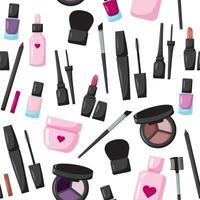 Pattern with cosmetics vector