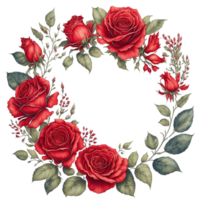 aquarelle floral conception avec arrondi cadre, aquarelle bouquet de fleurs, aquarelle bouquet fleur, mariage fleur, aquarelle floral conception, botanique fleur, aquarelle décoration, ai généré png