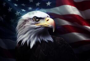 foto majestuoso calvo águila de americano libertad generativo ai