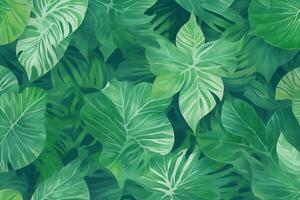 background  green leaves summer pattern photo