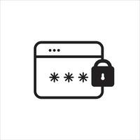 navegador contraseña proteccion icono vector ilustración símbolo