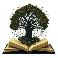 tree of knowledge with books instead of leaves photo
