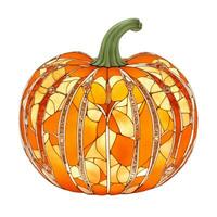 large orange pumpkin on a white background photo