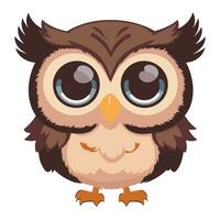 cute brown beige owl isolated  graphics photo