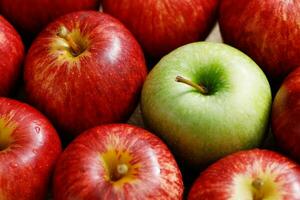 fresh red apple texture background in the supermarket photo