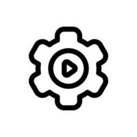 Simple Management icon combined with play button icon. The icon can be used for websites, print templates, presentation templates, illustrations, etc vector