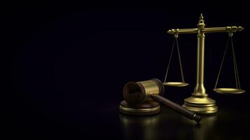 The Hammer and Libra for law and justice concept 3d rendering photo