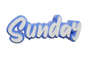 Sunday 3d transparent text design png