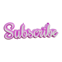 Subscribe 3d transparent text design png