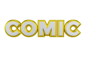 Comic 3d transparent text design png