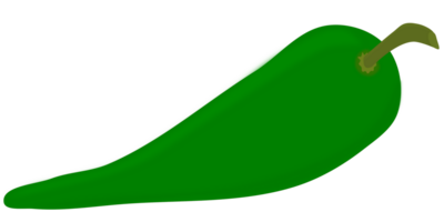 green chili isolated on transparent background. png