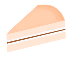 slice of two layer cake isolated on transparent background. png