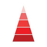 Triangular red indicator. Template of modern presentation diagram graph indication. Vector illustration