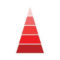 Triangular red indicator. Template of modern presentation diagram graph indication. Vector illustration