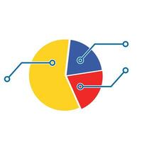 Pie Chart Template. Economic information financial, infograph management report, vector illustration