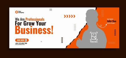 Business webinar horizontal banner template design. Very suitable for online class programs, marketing, etc. vector