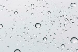 Water drop on glass mirror background. photo