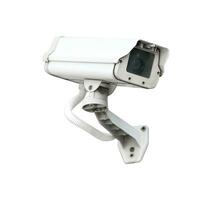 CCTV camera security isolated white background. photo