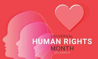 Universal Human Rights month. background, banner, card, poster, template. Vector illustration.