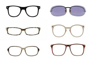 Fashion glasses collection isolated white background. photo