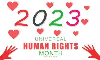 Universal Human Rights month. background, banner, card, poster, template. Vector illustration.