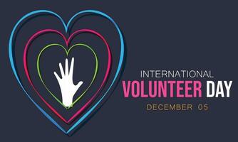 International Volunteer day. background, banner, card, poster, template. Vector illustration.