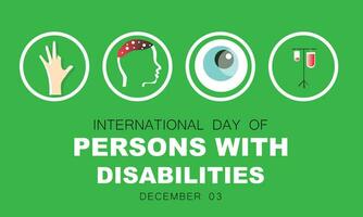 International Day of Persons with Disabilities. background, banner, card, poster, template. Vector illustration.