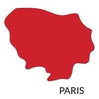 Paris map, Paris city map, Capital city of France in red vector