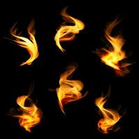 Fire frames sets isolated black background photo