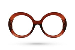 Fashion brown glasses style plastic-framed isolated on white background. photo