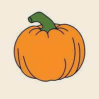 Pumping isolated on background. Hand drawn doodle pumpkin isolated on background. Vector illustration.