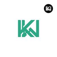 Letter KW Monogram Logo Design vector
