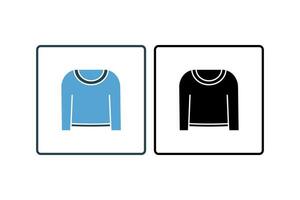 Sweater Icon. Icon related to clothes icon set. solid icon style. Simple vector design editable