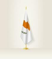 Cyprus flag on a flag stand. vector