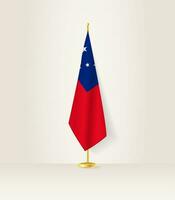 Samoa flag on a flag stand. vector