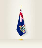 Cayman Islands flag on a flag stand. vector