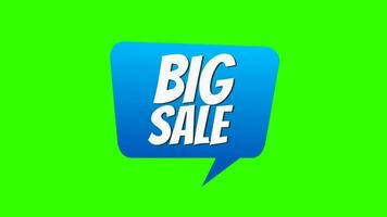 big sale animation with green screen for discount promotion. video