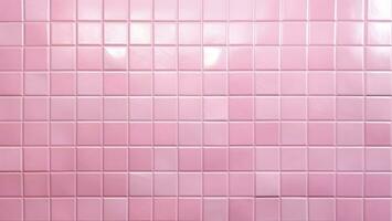 Pink square mosaic tiles, modern texture background. photo