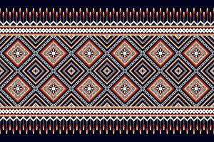 Geometric ethnic oriental seamless pattern traditional Design for fabric,carpet,clothing,background,wallpaper,wrapping,Vector illustration.aztec embroidery style. vector
