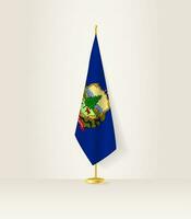Vermont flag on a flag stand. vector