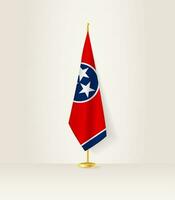 Tennessee flag on a flag stand. vector