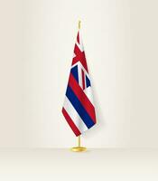 Hawaii flag on a flag stand. vector