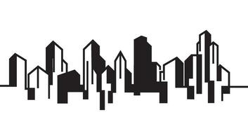 City Building Line art Vector icon design illustration Template