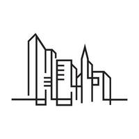 City Building Line art Vector icon design illustration Template