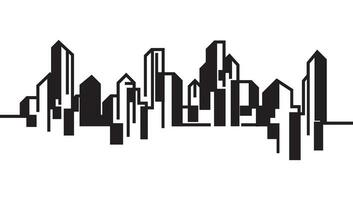 City Building Line art Vector icon design illustration Template