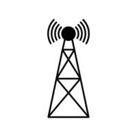 antenna tower icon design. telecommunication data network sign and symbol. vector