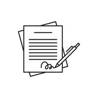 pen write a signature. agreement icon vector illustration. business deal design.